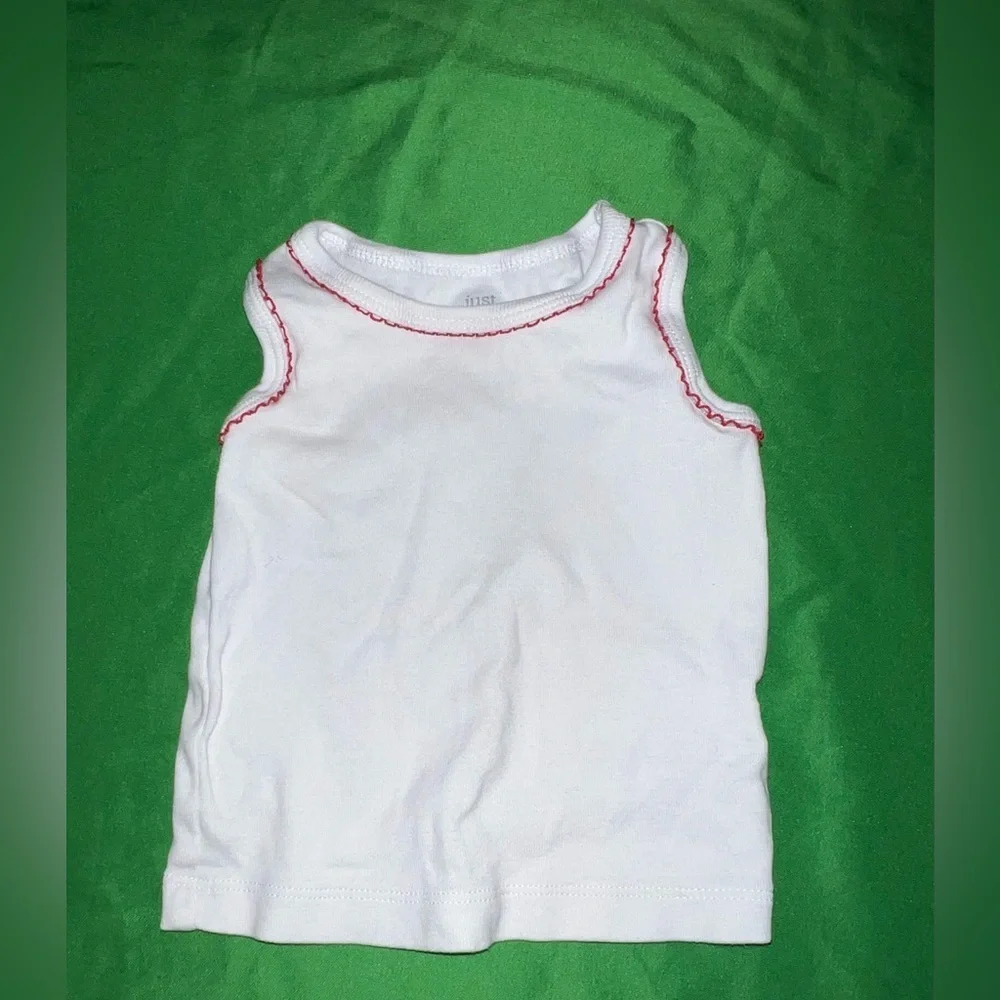 Carter's White Tank Top with Red Stitching size 6 Months